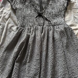 Black and White Gingham romper